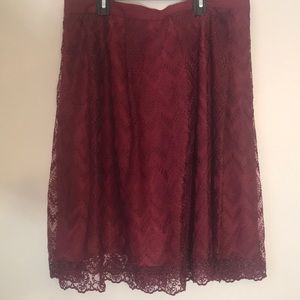 3/$15 - Bellavista Burgundy Lace Skirt